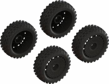 Arrma Dboots 2-HO Tire Set Glued: Black (4)