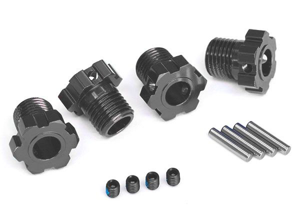 Traxxas Aluminium Splined 17mm Wheel Hub: Grey