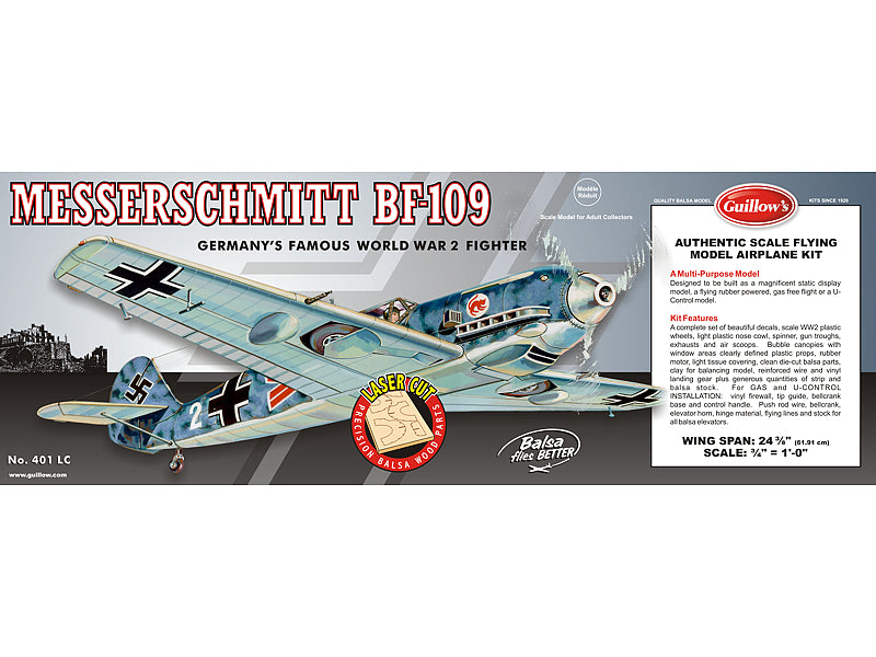 Guillows 1/16 Messerschmitt BF-109 Laser Cut Balsa Model