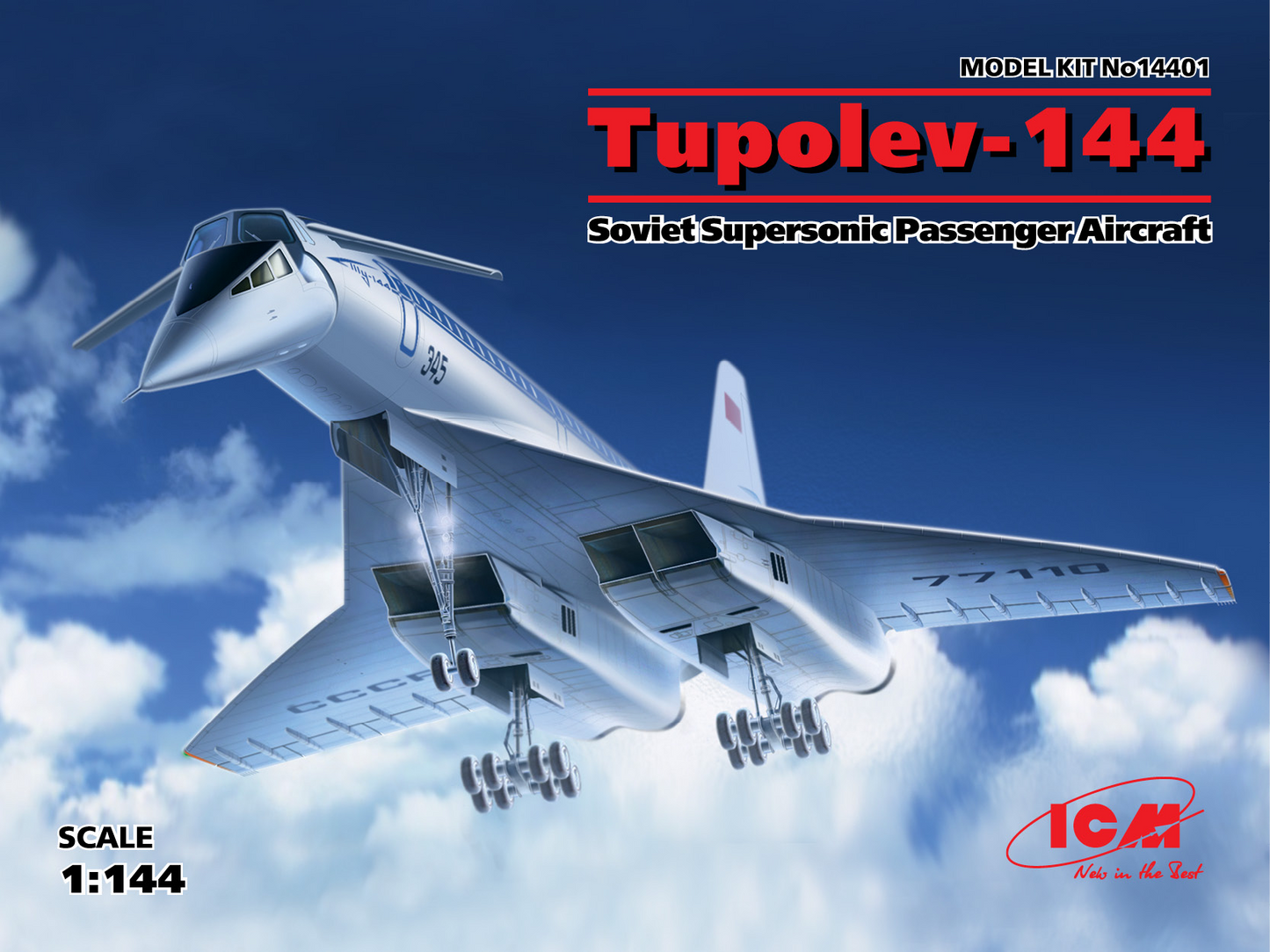 ICM Models 1/144 Tupolev-144 Soviet Supersonic Passenger Aircraft