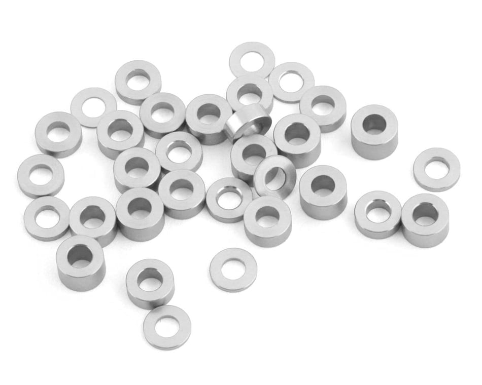 Team Brood 6061 Aluminum Ballstud Washer Full Kit: M3x6mm (Silver)