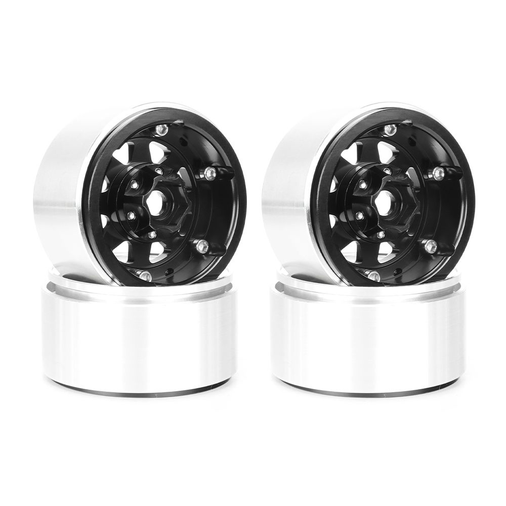 Hobby Details B Style 1.9” Beadlock Wheels: Black (-10mm Offset)