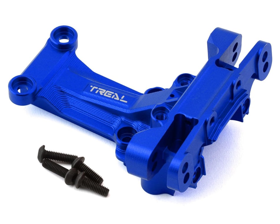 Treal Hobby Aluminum 7075 Front Upper Bulkhead: Traxxas X-Trucks (Blue)