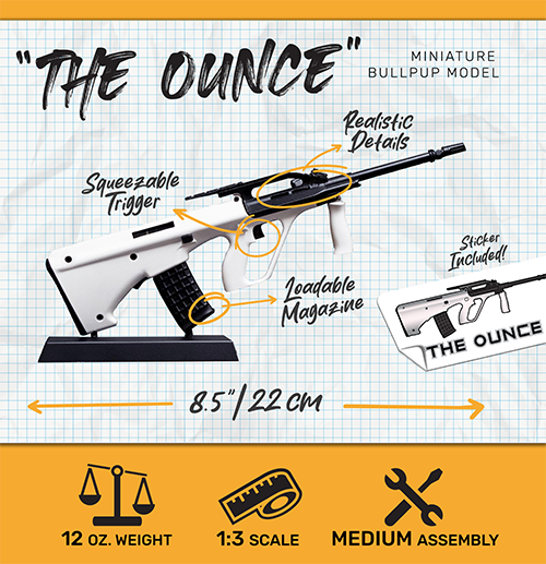 Goat Guns 1/3 Bullpup Rifle Diecast Model Assembly Kit