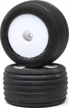 Losi Front Directional Tires Mounted on Rim: Mini-T 2.0 (White)
