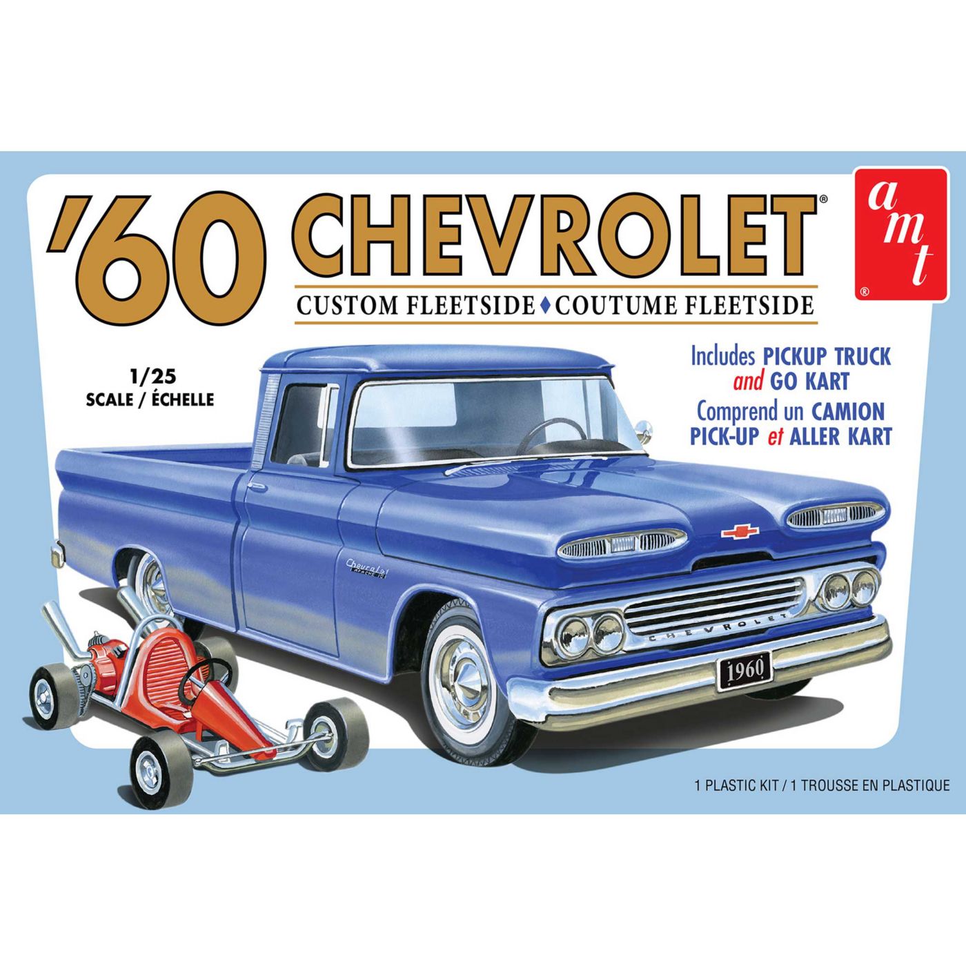 AMT 1/25 1960 Chevy Fleetside Pickup w/Go Kart Model Kit