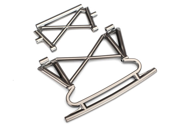 Traxxas Front Bumper and Bumper Support: UDR (Satin Black Chrome)