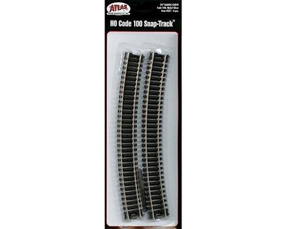 Atlas HO Code 100 Snap Track 24” Radius Curve