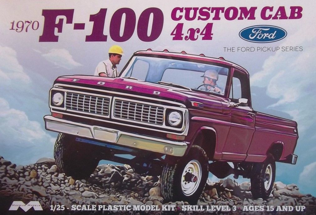 Moebius 1/25 1970 Ford F-100 Custom Cab 4x4 Model Kit
