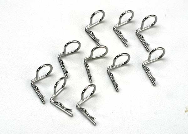 Traxxas Angled Body Clips: Silver (10)