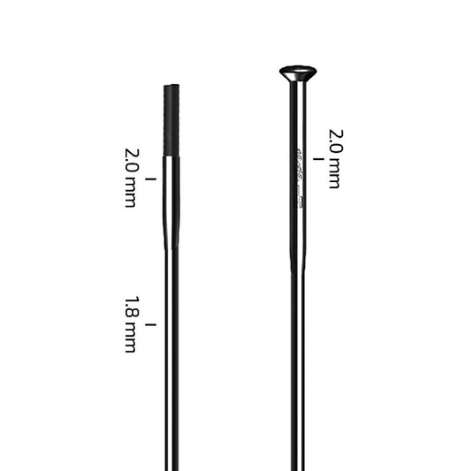 Sapim Spokes Straight pull 2.0/1.8mm Stainless 274mm (Black)