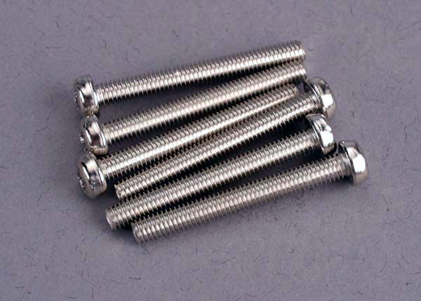 Traxxas Roundhead Machine Screws: M3x25mm (6)