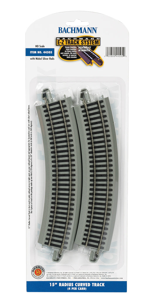 Bachmann HO Scale 18” Radius Curved Track (4)