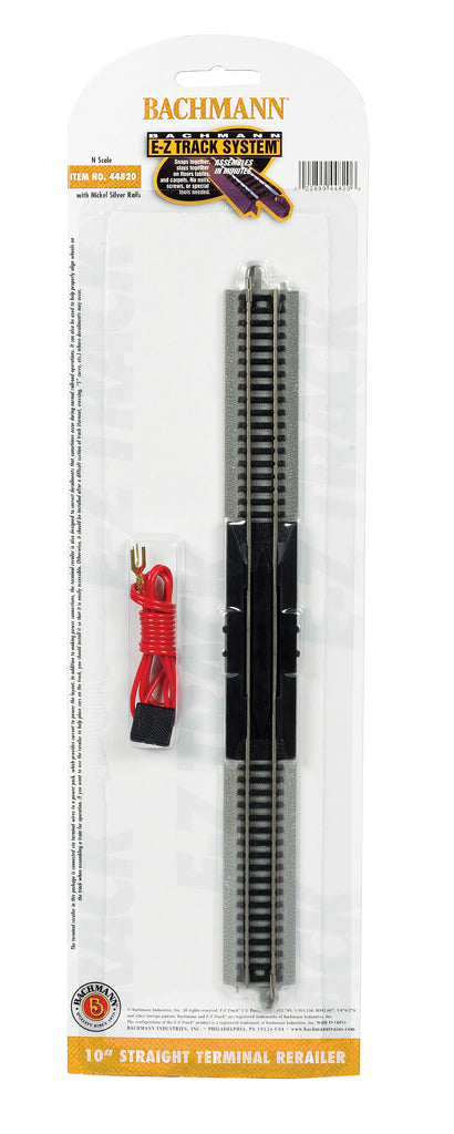 Bachmann N Scale Nickel Silver 10" Straight EZ Terminal Rerailer