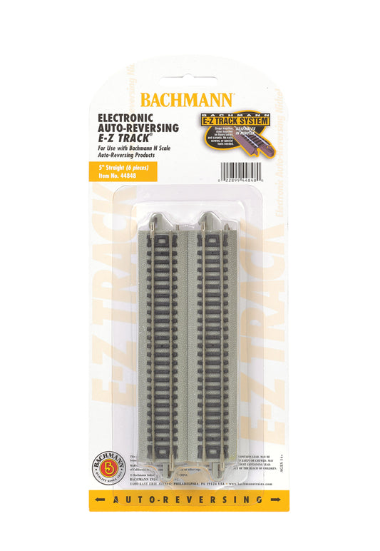 Bachmann N Scale Nickel Silver 5" Straight Auto Reversing EZ Track (6)