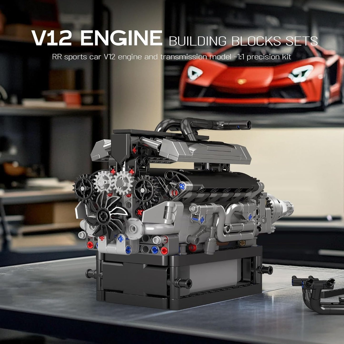 Mould King 10205 V12 Model Engine Building Kit 733 PCS