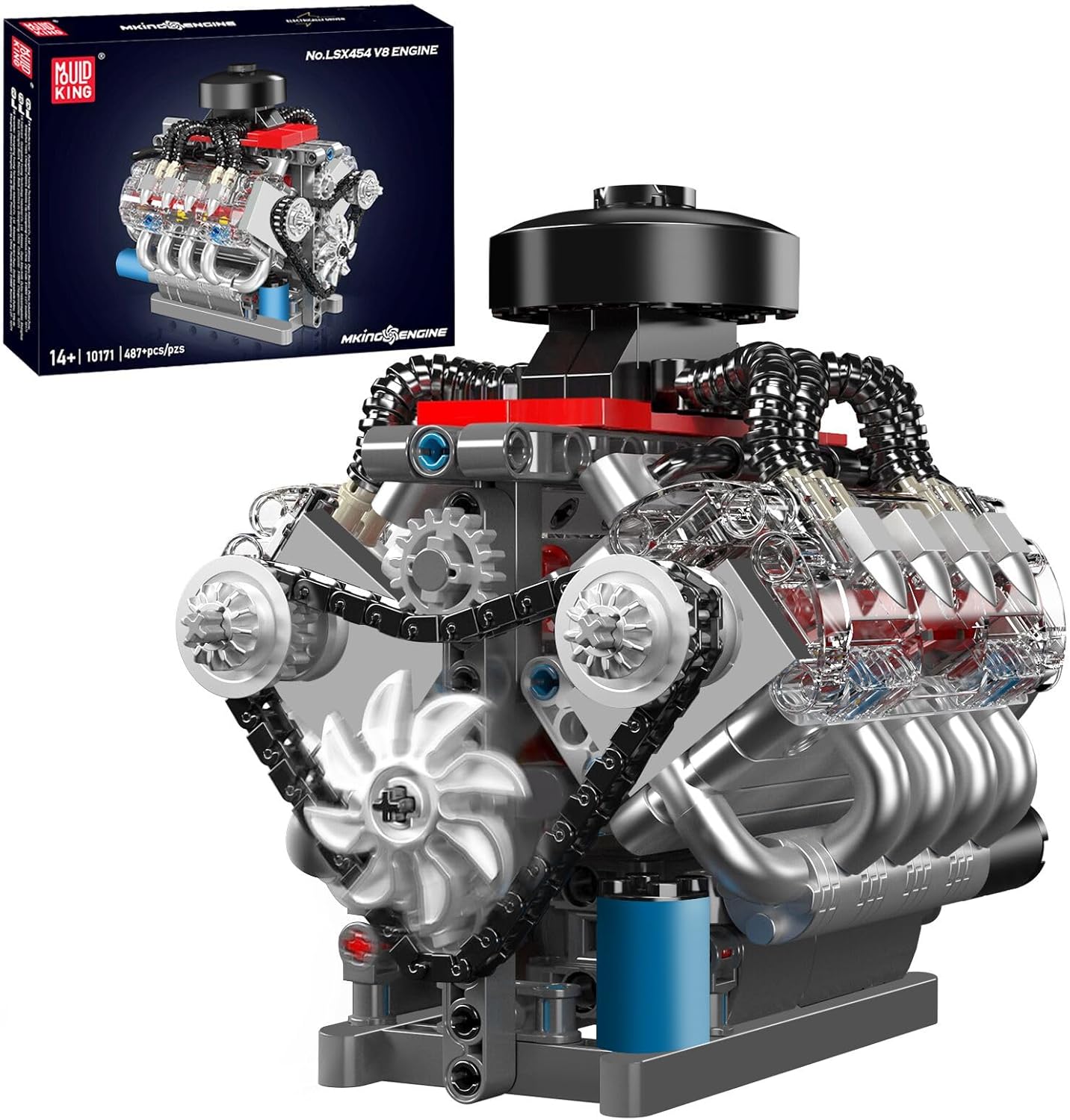 Mould King 10171 V8 Engine Model Kit - 487 Pcs