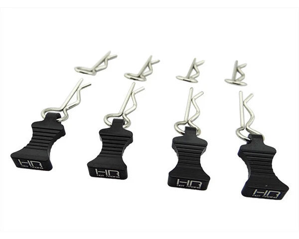 Hot Racing 1/10 Aluminum EZ Pull Body Clips: Black