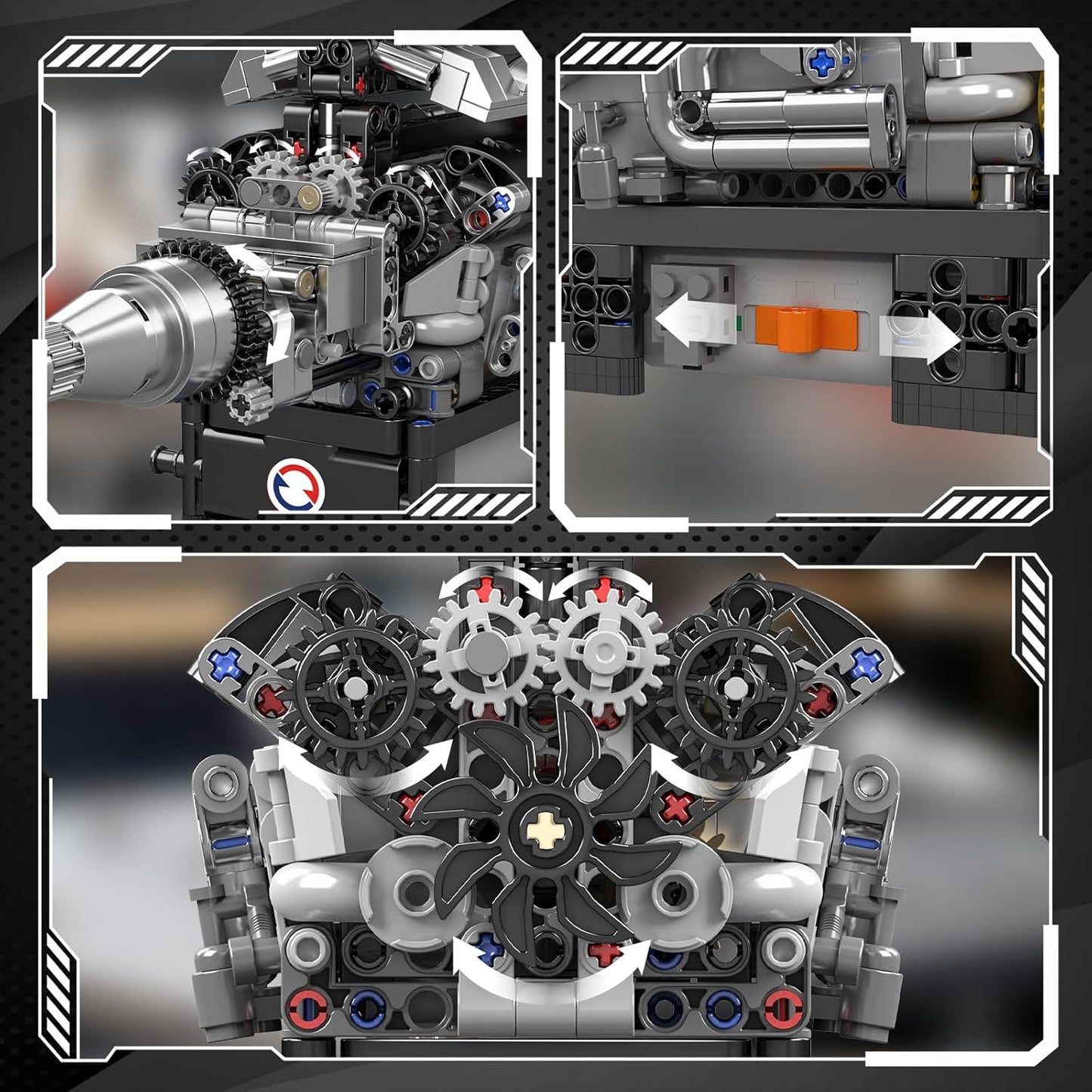Mould King 10205 V12 Model Engine Building Kit 733 PCS