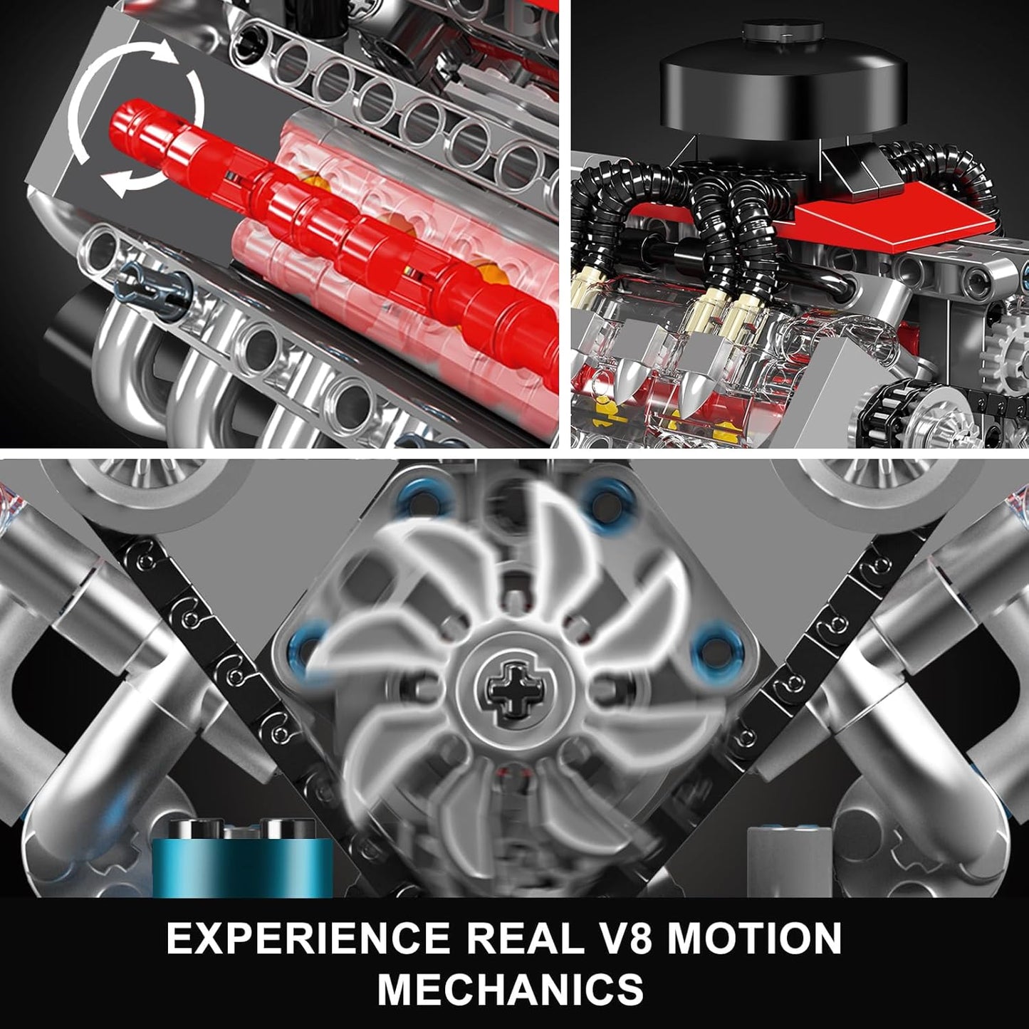 Mould King 10171 V8 Engine Model Kit - 487 Pcs