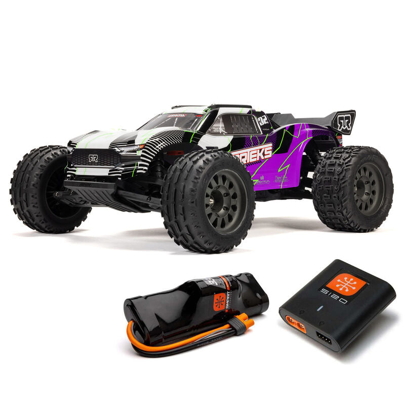 Arrma 1/10 VORTEKS 2WD Mega 550 Brushed Stadium Truck w/Battey/Charger: RTR (Purple)