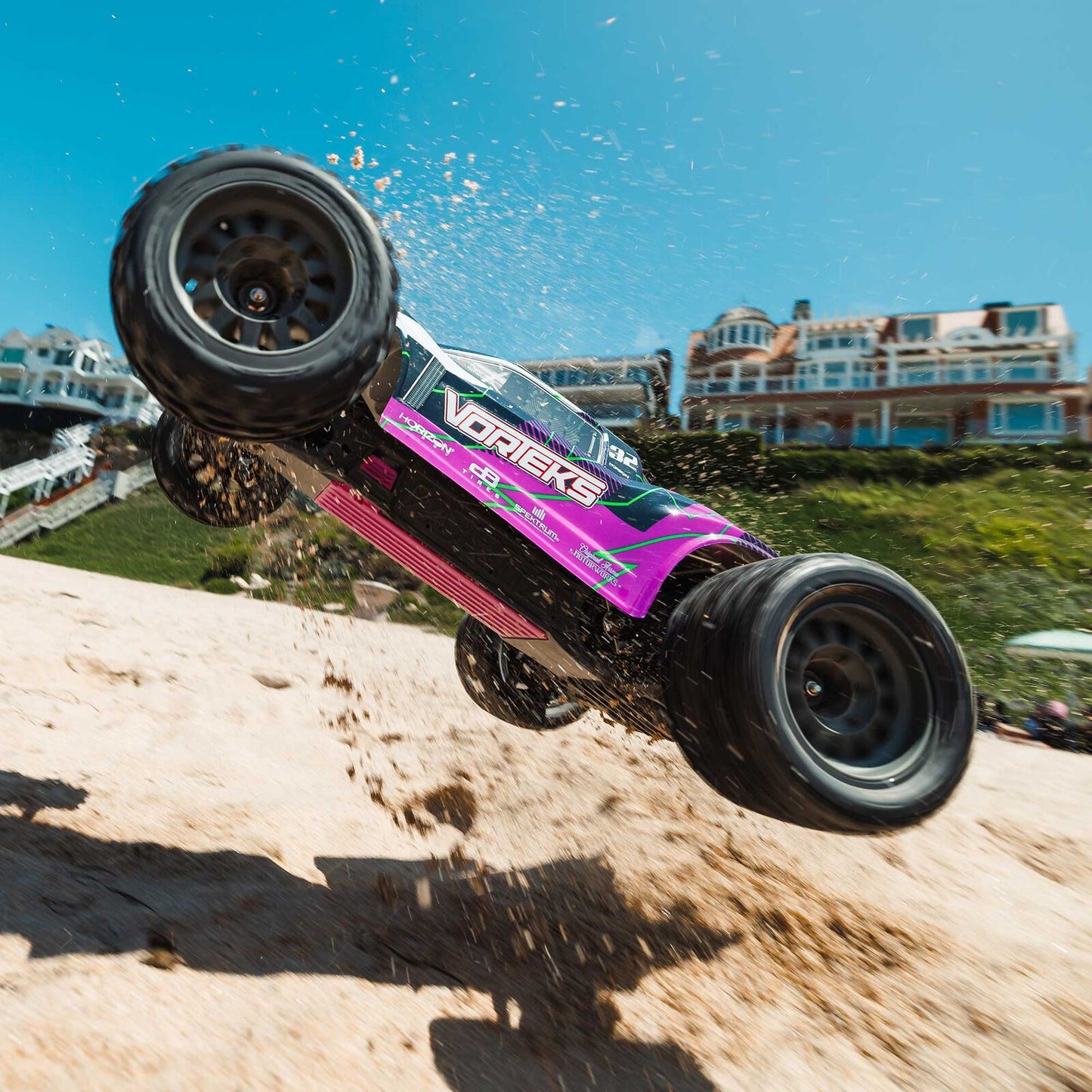 Arrma 1/10 VORTEKS 2WD Mega 550 Brushed Stadium Truck w/Battey/Charger: RTR (Purple)