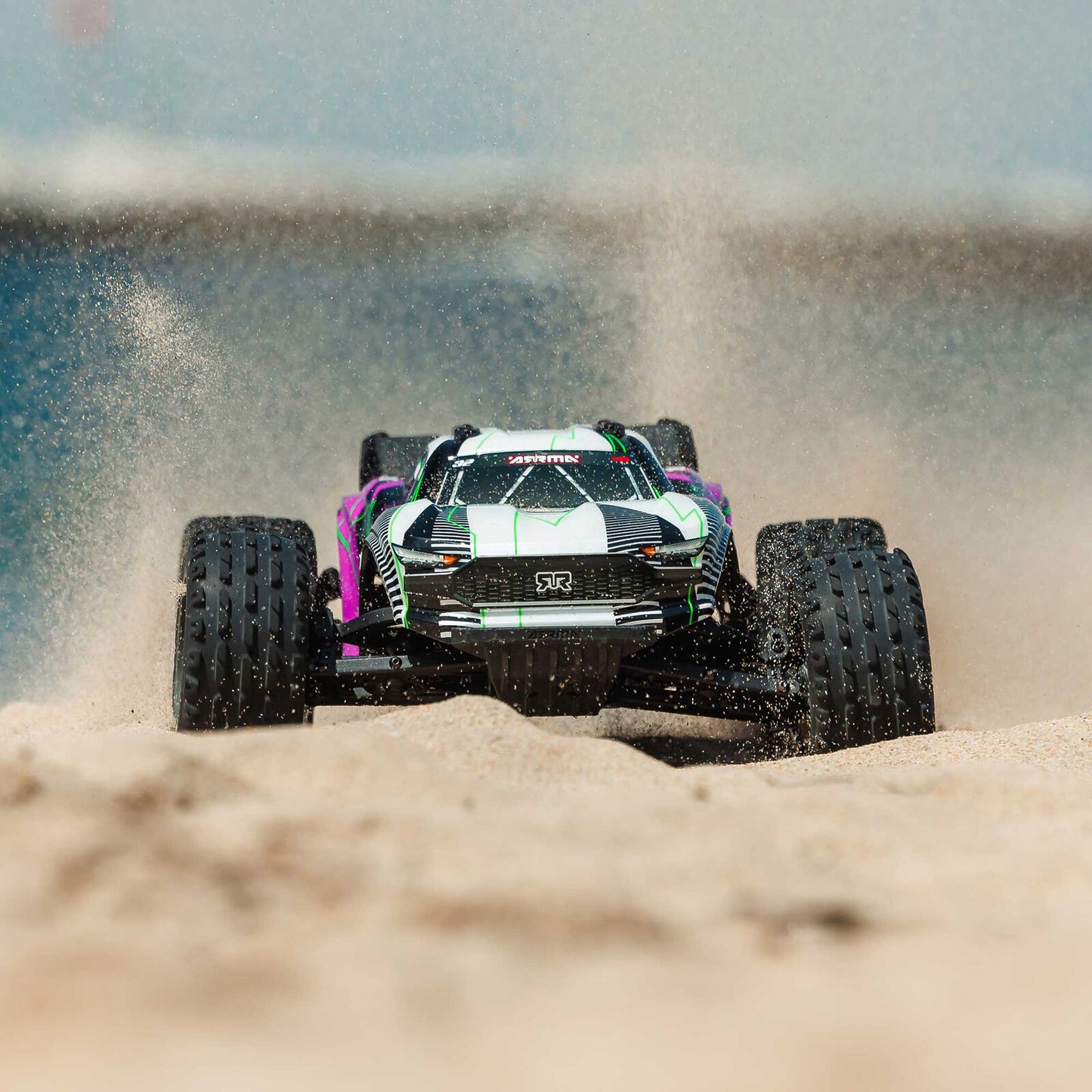 Arrma 1/10 VORTEKS 2WD Mega 550 Brushed Stadium Truck w/Battey/Charger: RTR (Purple)
