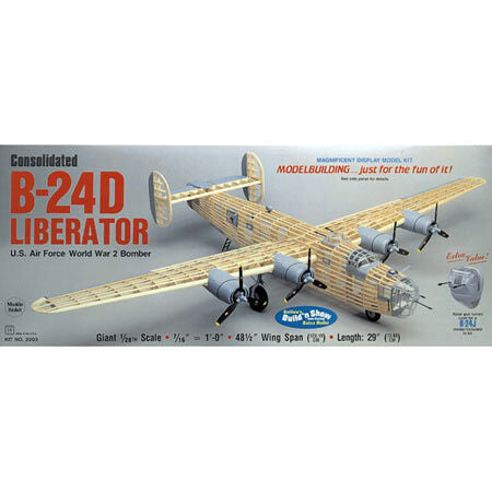 Guillow's 1/28 Consolidated B-24D Liberator Balsa Model