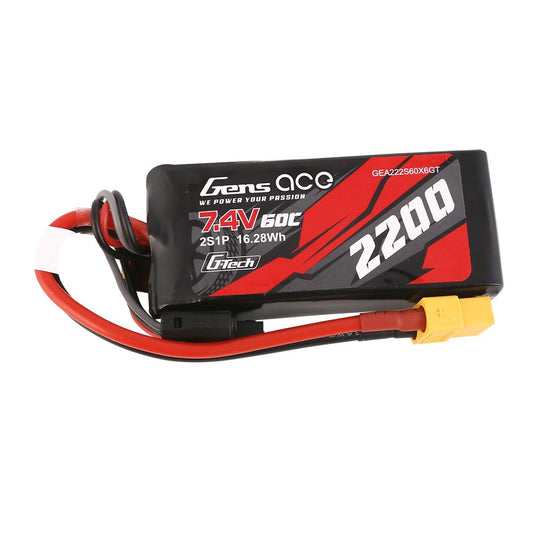 Gens Ace G-Tech 2200mah 2S 60C Lipo Battery: XT60