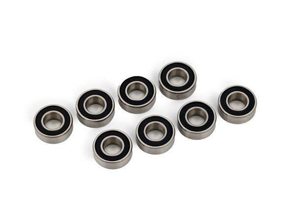 Traxxas Rubber Sealed Bearings: Black (8)