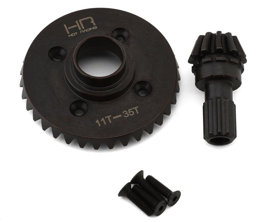 Hot Racing Front Steel Helical Diff Ring and Pinion Gears: X-Trucks (35/11T)