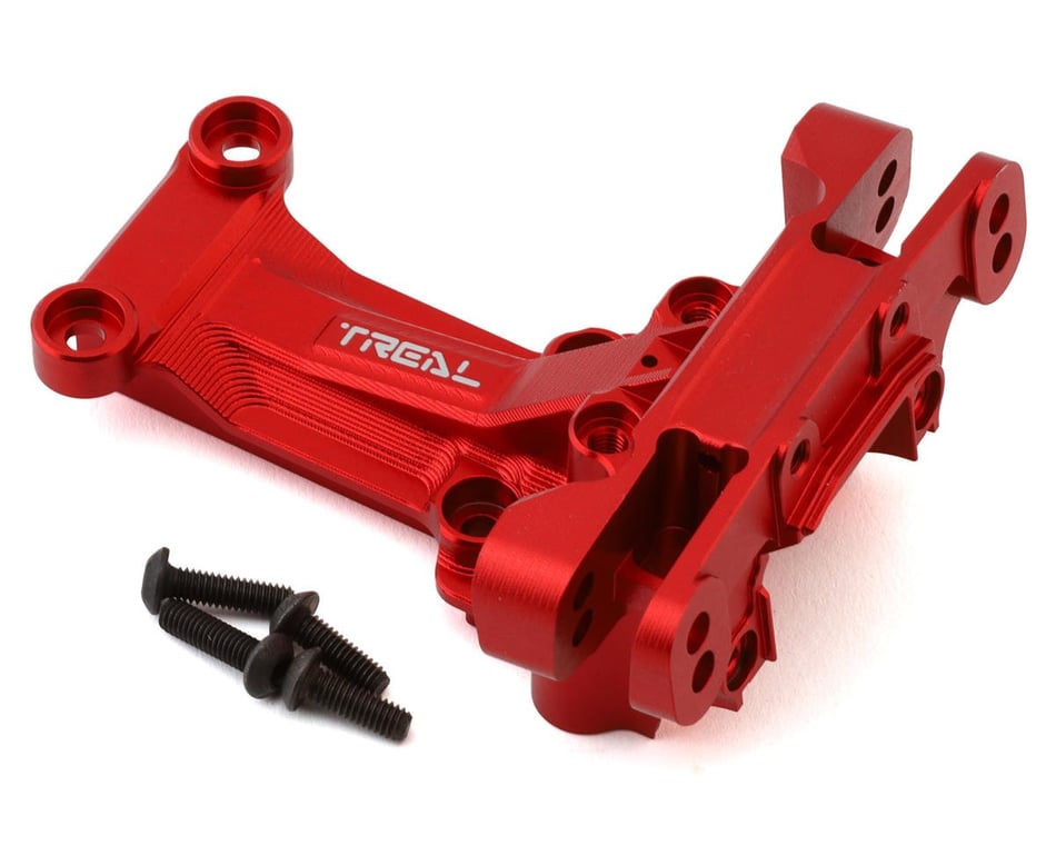Treal Hobby Aluminum 7075 Front Upper Bulkhead: Traxxas X-Trucks (Red)