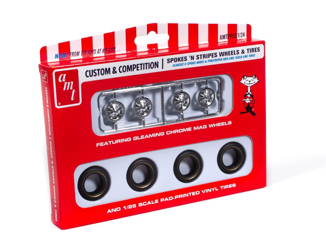 AMT 1/24 Spokes N’ Stripes Wheels and Tires Parts Pack