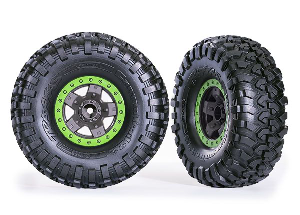 Traxxas Tires & Wheels 2.2" Gray/Green Beadlock: TRX-4 Sport