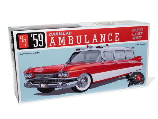 AMT 1/25 1959 Cadillac Ambulance w/Gurney Model Kit