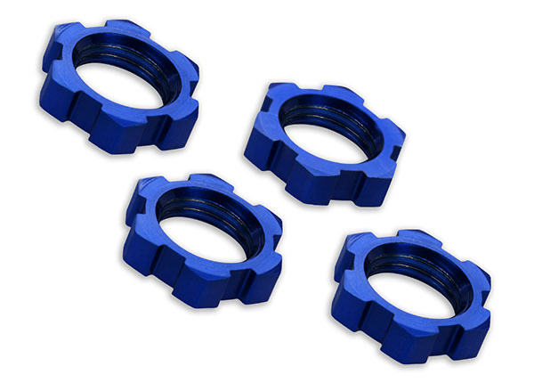 Traxxas Serrated Splined Wheel Nuts 17mm (Blue)