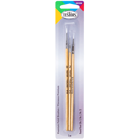 Testors Premium 3 Piece Round Brush Set