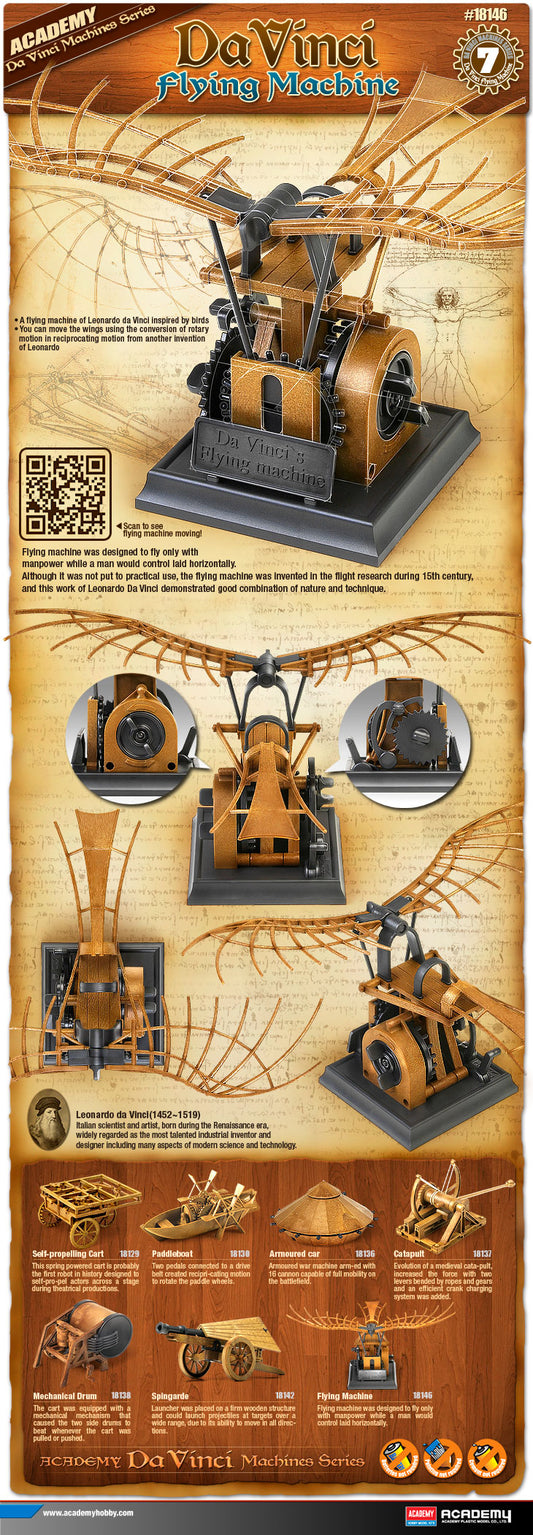 Academy Models Da Vinci Series Flying Machine Model Kit