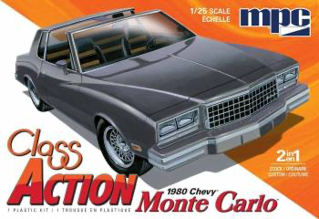 MPC 1/24 Class Action 1980 Monte Carlo w/Trailer and Chopper Model Kit