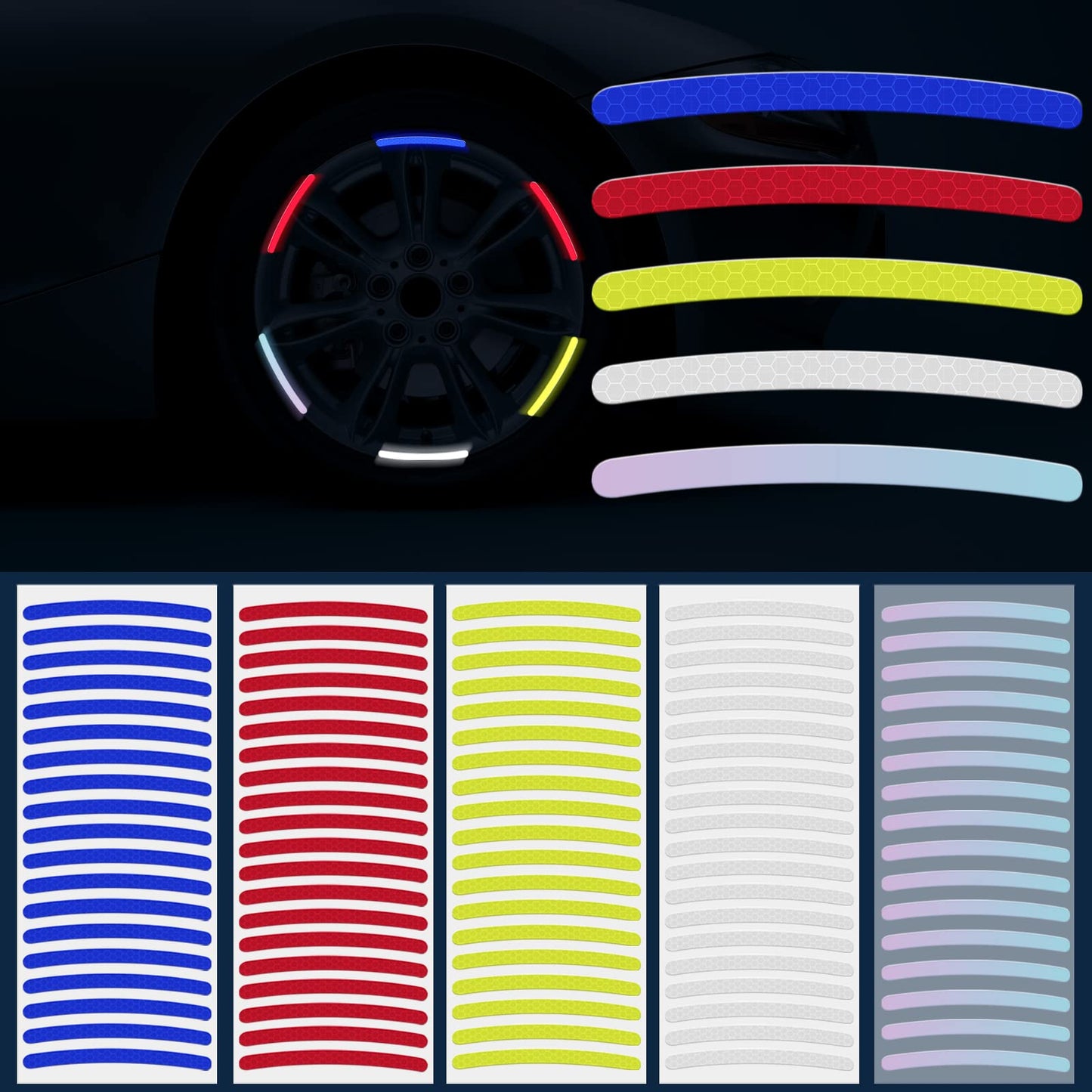 Reflective Rim Stickers: Assorted Colors (Small)