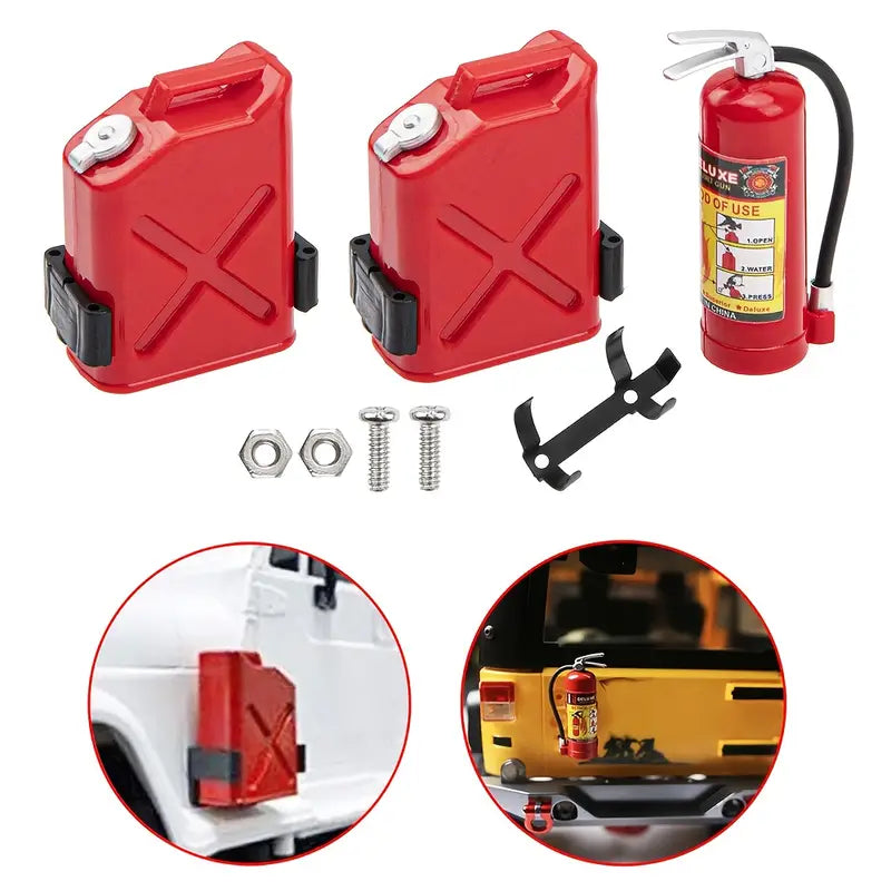 Rocket RC 1/10 Scale Gas Cans and Fire Extinguisher