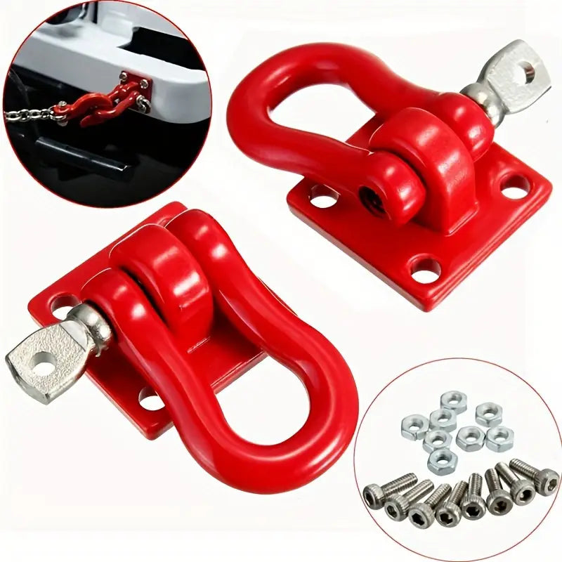 Rocket RC 1/10 Alloy Tow Shackles: Red
