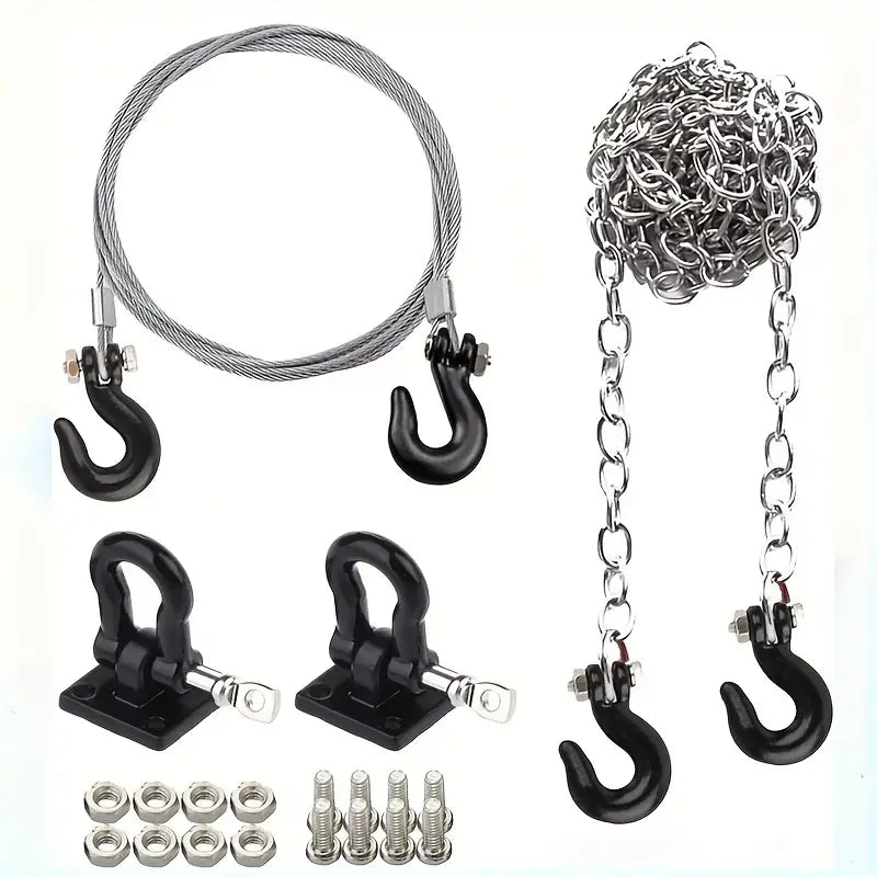Rocket RC 1/10 Alloy Tow Shackles: Black