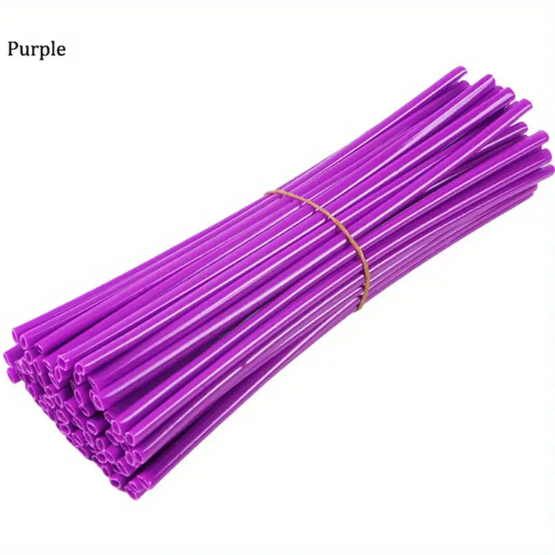 72pcs Polyethylene Motorcycle Spoke Cover Set: 9.5” (Purple)