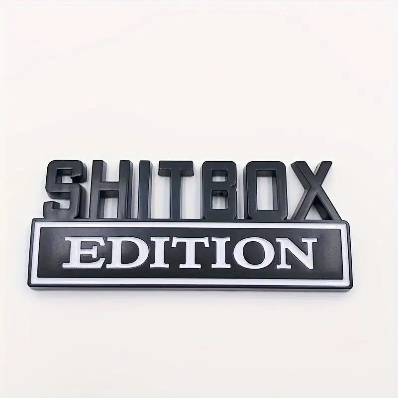 3D ABS Emblem Badge: Shitbox Edition (Black/White)