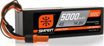 Spektrum Smart 5000mAh 4S 14.8V 100C LiPo: Hardcase (IC5)