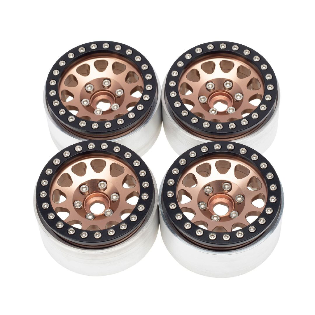 Hobby Details 1.9” Round Triangle Aluminum Beadlock Crawler Rims: Coffee Bronze