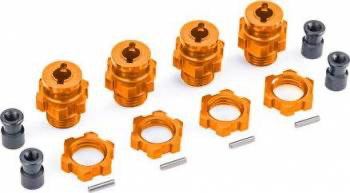 Traxxas Aluminum 17mm Splined Wheel Hubs w/Retainers: Orange