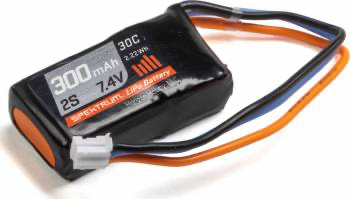 Spektrum 2S 300mah 7.4v 30C Lipo Battery: PH Connector