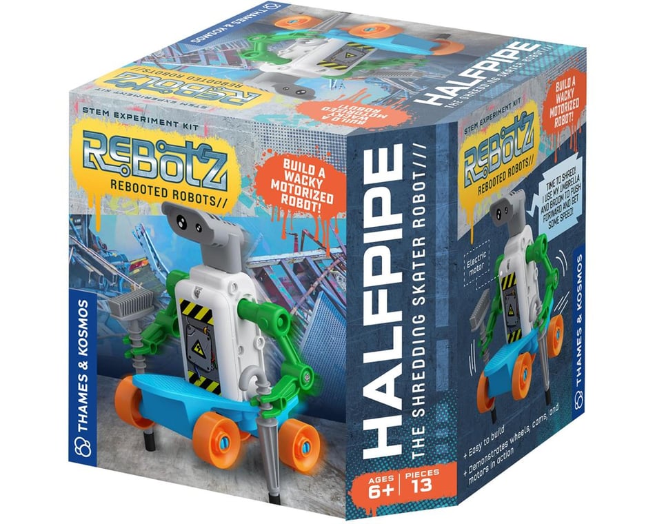 Thames and Kosmos STEM Rebotz Shredding Skateboard Halfpipe Robot